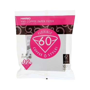 Χάρτινα Φίλτρα V60 Hario 02 100τμχ