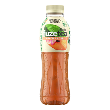 FuzeTea Μαύρο Τσάι Ροδάκινο & Τριαντάφυλλο Χωρίς Ζάχαρη 500ml