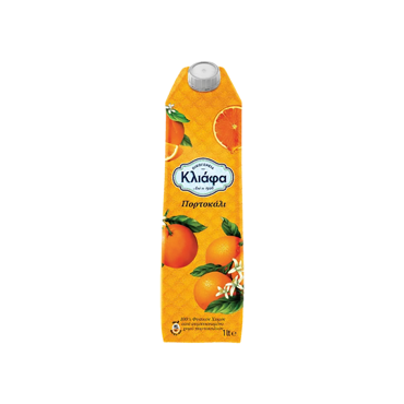 Κλιάφα Φυσικός Χυμός Πορτοκάλι 1lt