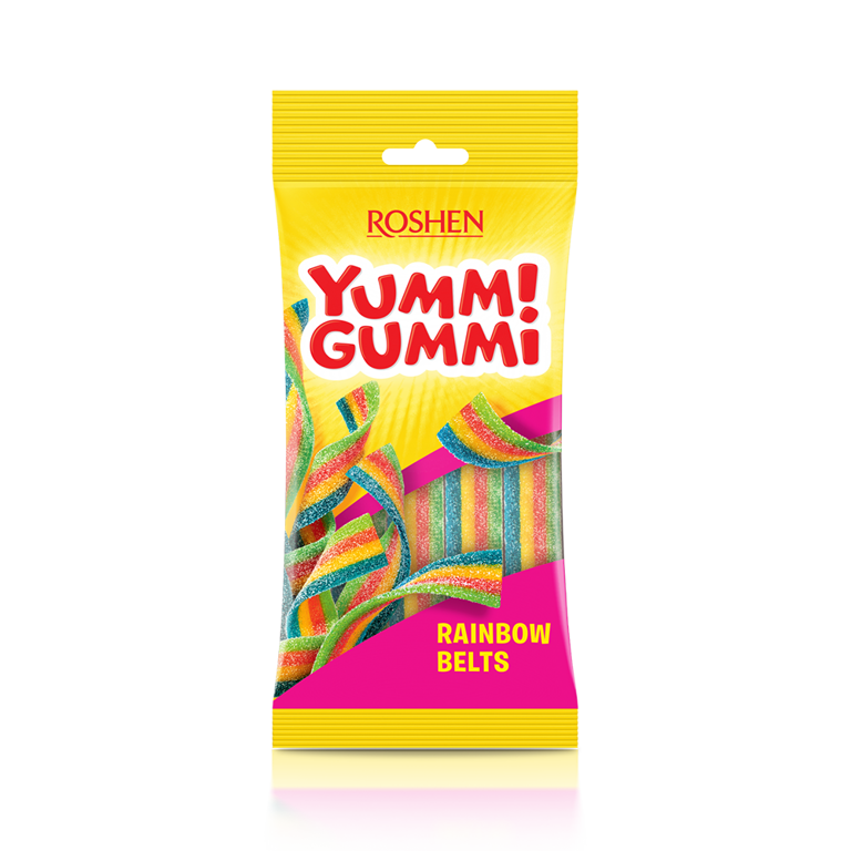 Yummi Gummi Sour Rainbow Belts 70gr